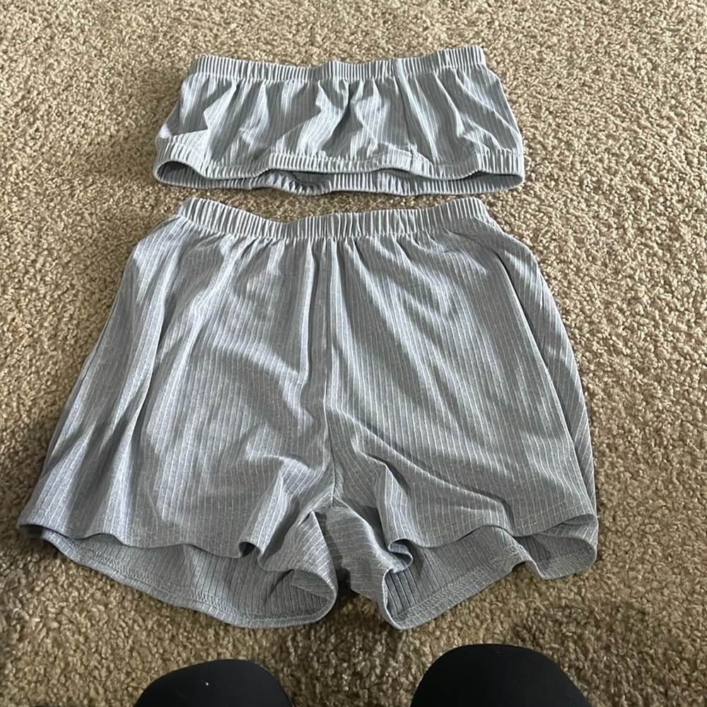 Two piece shorts and crop top